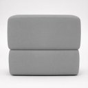 Ver imagem 2 de Kit 2 Puffs Decorativos Aloy Bouclé Premium Assento Extra para Sala Quarto Design Moderno Cinza