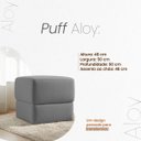 Ver imagem 6 de Kit 2 Puffs Decorativos Aloy Bouclé Premium Assento Extra para Sala Quarto Design Moderno Cinza