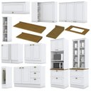 Ver imagem 4 de Cozinha Completa de Canto Americana 10 Peças Branco Tampo Nature - Móveis Henn Branco