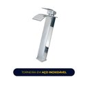 Ver imagem 4 de Torneira de Banheiro com Misturador Monocomando Lavabo de Bancada Luxo Inox Prata Brinovar