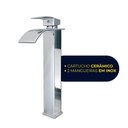 Ver imagem 5 de Torneira de Banheiro com Misturador Monocomando Lavabo de Bancada Luxo Inox Prata Brinovar