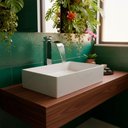 Ver imagem 2 de Torneira de Banheiro com Misturador Monocomando Lavabo de Bancada Luxo Inox Prata Brinovar