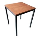 Ver imagem 1 de Mesa de Jantar Quadrada para 4 Lugares Modelo Industrial Pés Tradicionais Preto e Castanheira