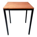 Ver imagem 2 de Mesa de Jantar Quadrada para 4 Lugares Modelo Industrial Pés Tradicionais Preto e Castanheira
