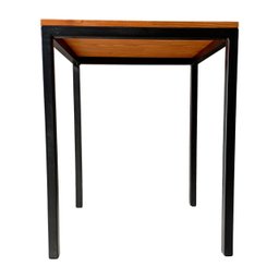 Mesa de Jantar Quadrada para 4 Lugares Modelo Industrial Pés Tradicionais Preto e Castanheira - 3