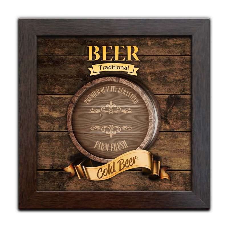 Quadro Decorativo com Moldura Cerveja Beer - Kit De 4 - 2