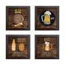 Quadro Decorativo com Moldura Cerveja Beer - Kit De 4 - 1