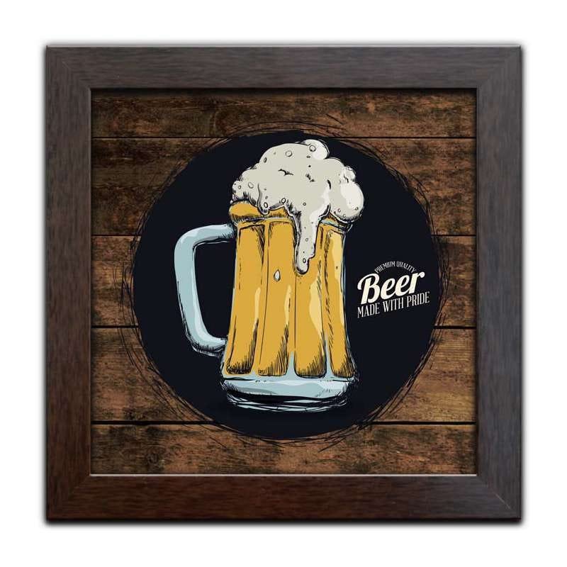 Quadro Decorativo com Moldura Cerveja Beer - Kit De 4 - 3
