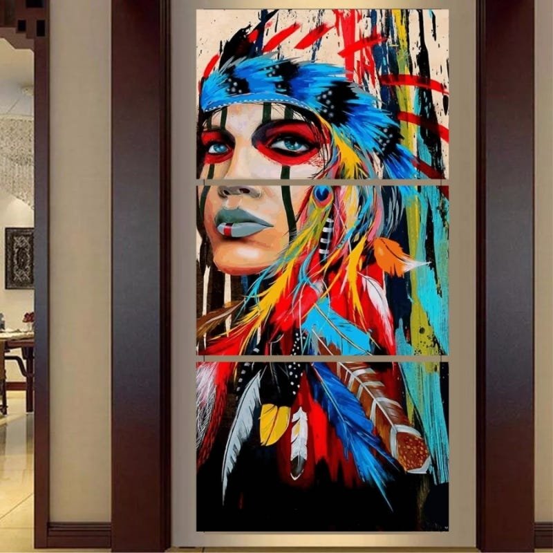 Quadro Decorativo India Americana Indigena 160x65cm - 2