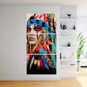 Ver imagem 1 de Quadro Decorativo India Americana Indigena 160x65cm