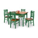 Ver imagem 1 de Conjunto Sala de Jantar e Cozinha Com 4 Cadeiras Madeira Maciça VERDE