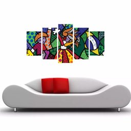 Quadro Decorativo Romero Britto 114x65 - 2 Quadro Decorativo Romero Britto 114x65 - 2
