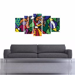 Quadro Decorativo Romero Britto 114x65 - 5 Quadro Decorativo Romero Britto 114x65 - 5