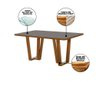 Mesa De Jantar Samira 120X80 Linha Wood E Tampo Grafite Base Em Madeira Maciça - Cor: Cinza - 3