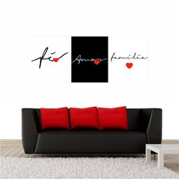 Quadro Decorativo Kit 3 Peças 30x22 Frase - 1 Quadro Decorativo Kit 3 Peças 30x22 Frase - 1