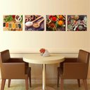Ver imagem 2 de Quadro Decorativo Cozinha Restaurante Tela Kit 4 Uni