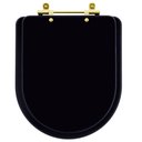 Ver imagem 1 de Assento Sanitário Carrara Preto Fosco para Vaso Deca com Ferragem Dourada