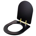 Ver imagem 2 de Assento Sanitário Carrara Preto Fosco para Vaso Deca com Ferragem Dourada