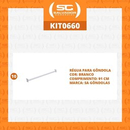 Kit - 10 Réguas para Gondola 91cm - Sa Gondolas - 2