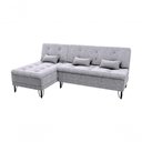 Ver imagem 1 de Sofá Cama com Chaise 3 Lugares 2,00 Mts Nice Matrix Cinza