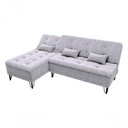 Ver imagem 3 de Sofá Cama com Chaise 3 Lugares 2,00 Mts Nice Matrix Cinza