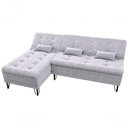 Ver imagem 4 de Sofá Cama com Chaise 3 Lugares 2,00 Mts Nice Matrix Cinza