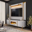 Ver imagem 1 de Kit Painel Maresias e Rack Juquehy C/ Iluminação Led Tv 75” - Off/ Naturalle