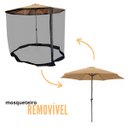Ver imagem 4 de Ombrelone Base Central Redondo 3.3m com Tela Mosqueteiro Praia Jardim Bege Importway Iwobctm-330