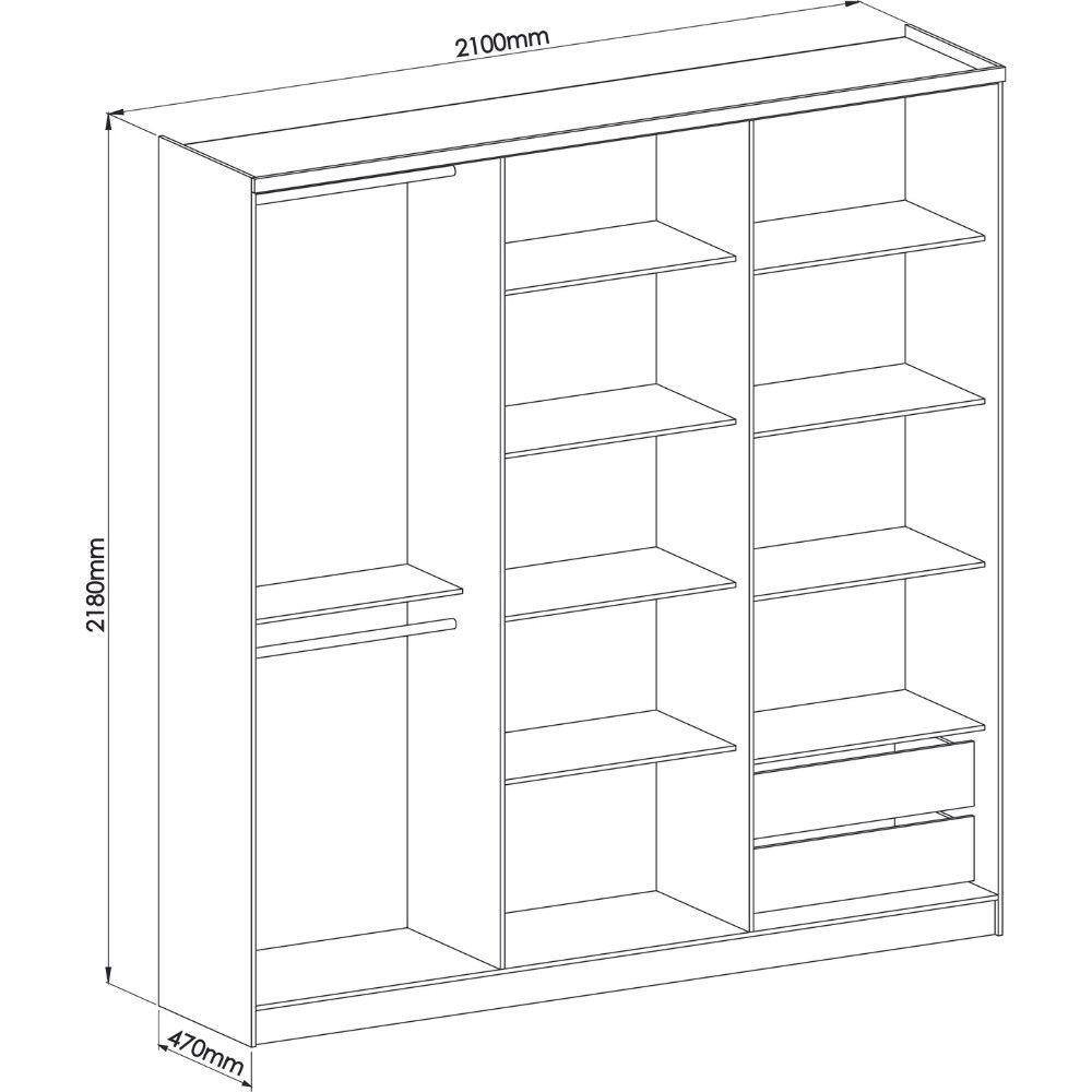 Guarda-roupa 6 Portas Sonata New 2 Gavetas Branco - Castro Móveis Castro - 3