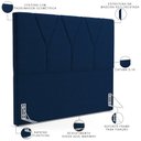 Ver imagem 3 de Cabeceira Cama Box Casal King 195cm Aura Suede W01 Azul - Mpozenato