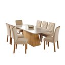 Ver imagem 1 de Mesa de Jantar Tampo de Vidro Off White Helena 2,10 e 8 Cadeiras Fernanda Nature/madeira/nude
