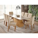 Ver imagem 2 de Mesa de Jantar Tampo de Vidro Off White Helena 2,10 e 8 Cadeiras Fernanda Nature/madeira/nude
