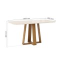 Ver imagem 3 de Mesa de Jantar 6 Lugares 160cm Tampo MDF e Vidro Canto Arredondado Lisa