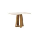 Ver imagem 2 de Mesa de Jantar 6 Lugares 160cm Tampo MDF e Vidro Canto Arredondado Lisa
