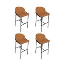 Ver imagem 2 de Kit 4 Banquetas Alta Bancada Base Ferro Preto Jbv Móveis: Terracota