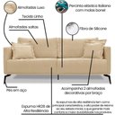 Ver mais imagens de Sofa Sala de Estar Liv 2 Lugares Pes Aço Linho 231 Dourado Ezz Dourado