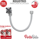 Ver imagem 2 de Registro 1/4 de Volta para Caixa Acoplada Comp. 40cm Linha Porto Belo Cor Branco e Cromado Durín