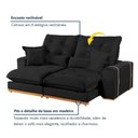 Ver imagem 2 de Sofá Retrátil Milano 4 Lugares Reclinável 250cm Preto Veludo Kc Rei de Casa