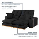 Ver imagem 5 de Sofá Retrátil Milano 4 Lugares Reclinável 250cm Preto Veludo Kc Rei de Casa