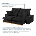 Ver imagem 6 de Sofá Retrátil Milano 4 Lugares Reclinável 250cm Preto Veludo Kc Rei de Casa