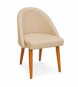 Ver imagem 6 de Cadeira Lua Estofada Moderna Sala de Jantar Suede Bege
