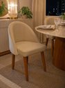 Ver imagem 1 de Cadeira Lua Estofada Moderna Sala de Jantar Suede Bege