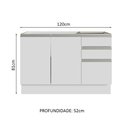 Ver imagem 4 de Armário Gabinete para Banheiro 120cm 2 Portas 3 Gavetas Branco Madesa