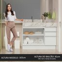 Ver imagem 6 de Armário Gabinete para Banheiro 120cm 2 Portas 3 Gavetas Branco Madesa