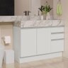Armário Gabinete para Banheiro 120cm 2 Portas 3 Gavetas Branco Madesa - 1