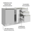Ver imagem 5 de Armário Gabinete para Banheiro 120cm 2 Portas 3 Gavetas Branco Madesa