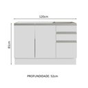 Ver imagem 3 de Armário Gabinete para Banheiro 120cm 2 Portas 3 Gavetas Branco Madesa