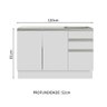 Armário Gabinete para Banheiro 120cm 2 Portas 3 Gavetas Branco Madesa - 3