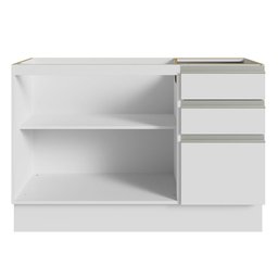Armário Gabinete para Banheiro 120cm 2 Portas 3 Gavetas Branco Madesa - 7