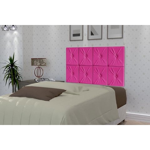Painel De Cama Box Botão Solteiro 0,90 Elegance Cor Pink